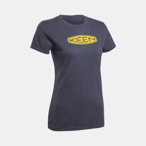 Keen Vêtements En Ligne | T-Shirts Keen Topo Logo Femme Bleu Marine (FRL170854)